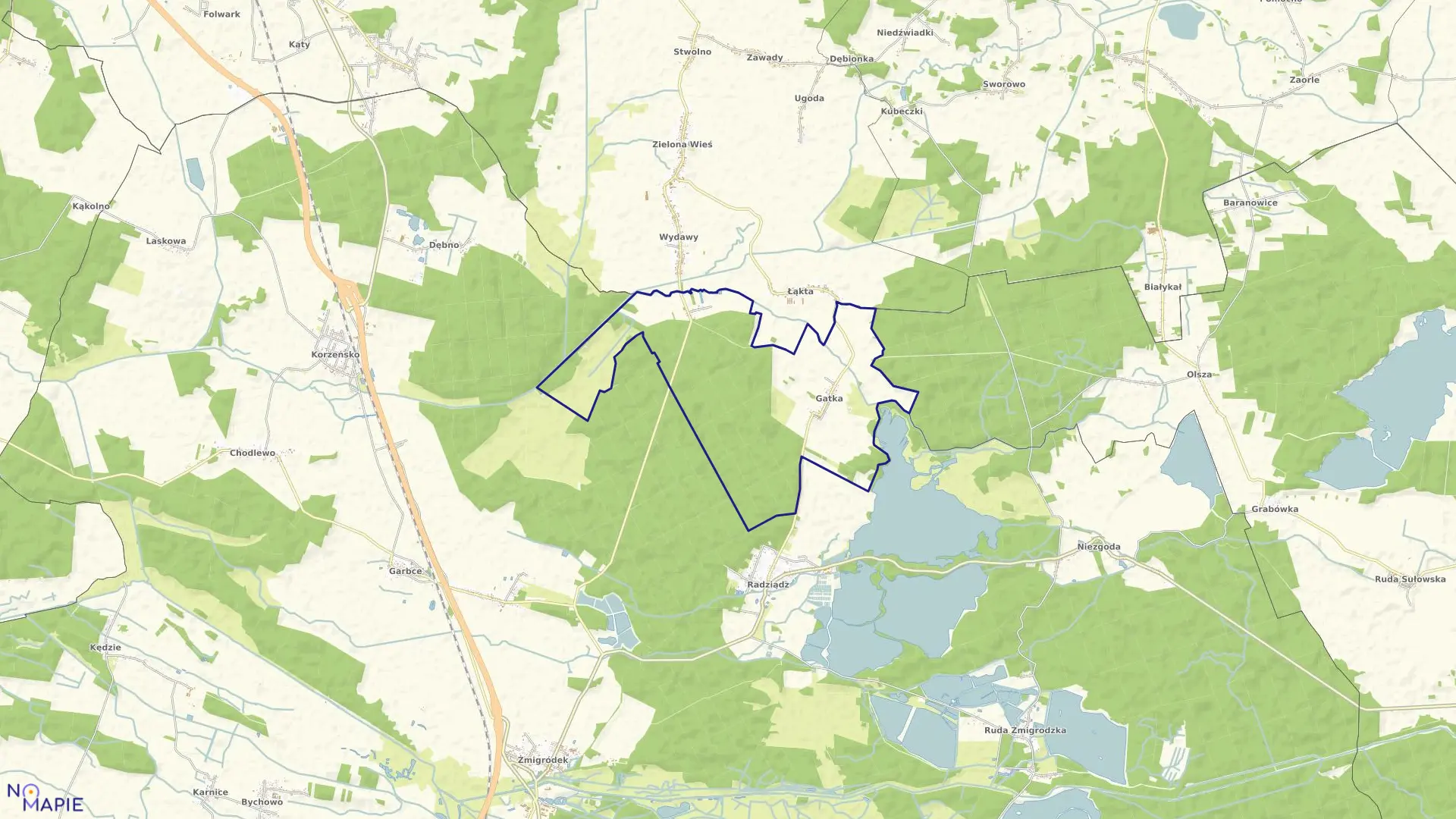 Mapa obrębu GATKA w gminie Żmigród